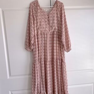 Downeast red and cream patterned dress
